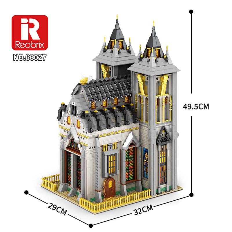 Medieval Church Building Blocks with LED Light (NO.66027)