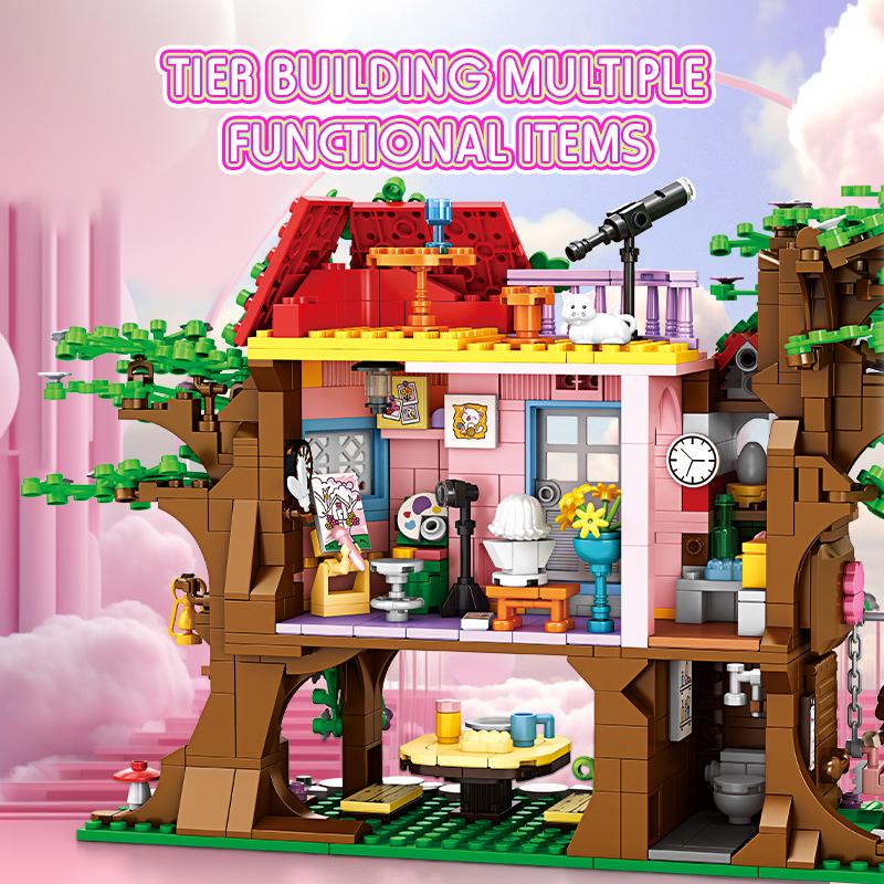 Tree House Building Set, Treehouse Fantasy Building Brick Kit Toys