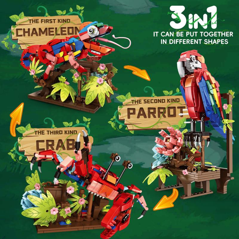 Shape-Shifting Series - Macaw/Chameleon/Fiddler Crab