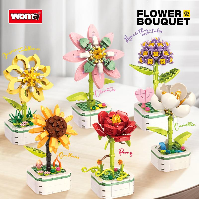 Flower Pot Collection - Clematis/Jasmine/Red Peony/Camellia/Hyacinth/Sunflower