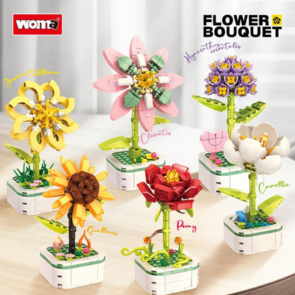 Flower Pot Collection - Clematis/Jasmine/Red Peony/Camellia/Hyacinth/Sunflower