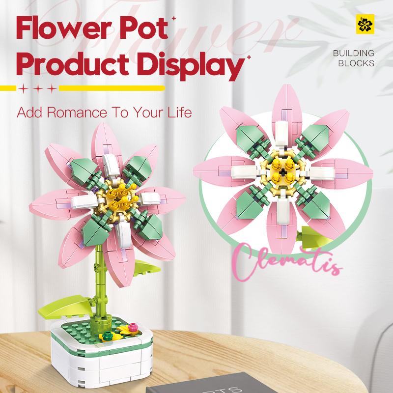 Flower Pot Collection - Clematis/Jasmine/Red Peony/Camellia/Hyacinth/Sunflower