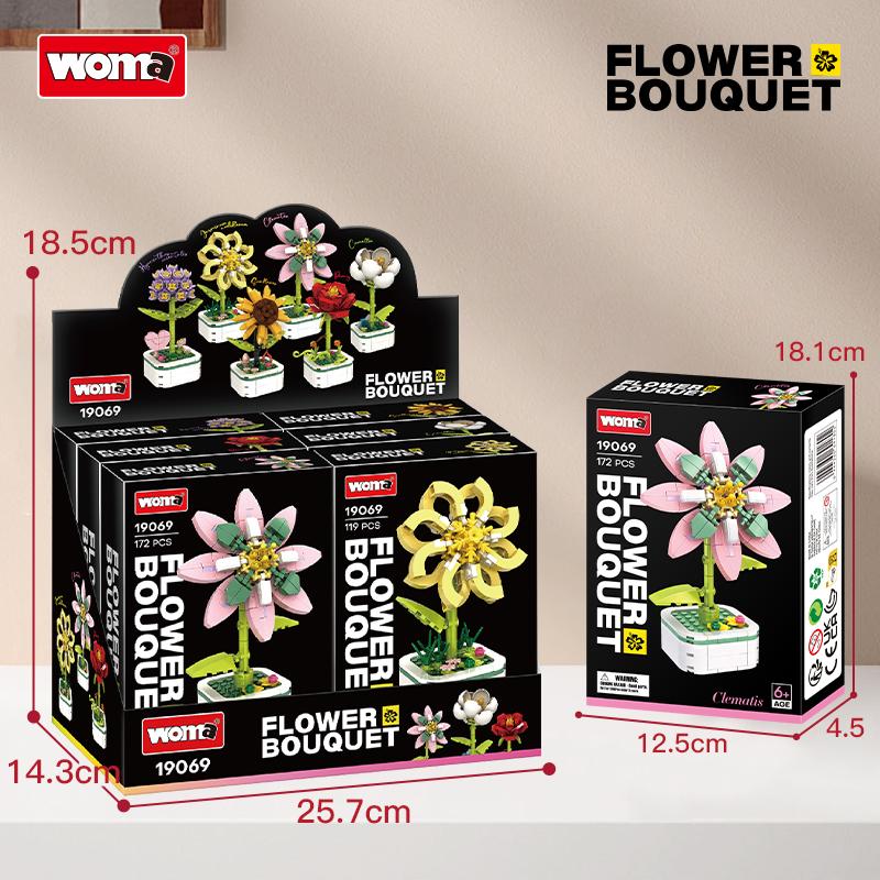 Flower Pot Collection - Clematis/Jasmine/Red Peony/Camellia/Hyacinth/Sunflower