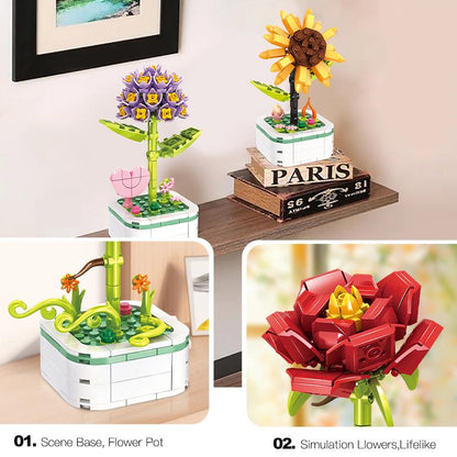 Flower Pot Collection - Clematis/Jasmine/Red Peony/Camellia/Hyacinth/Sunflower
