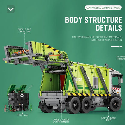 Reobrix Technic 22022 Garbage Truck Building Blocks Set