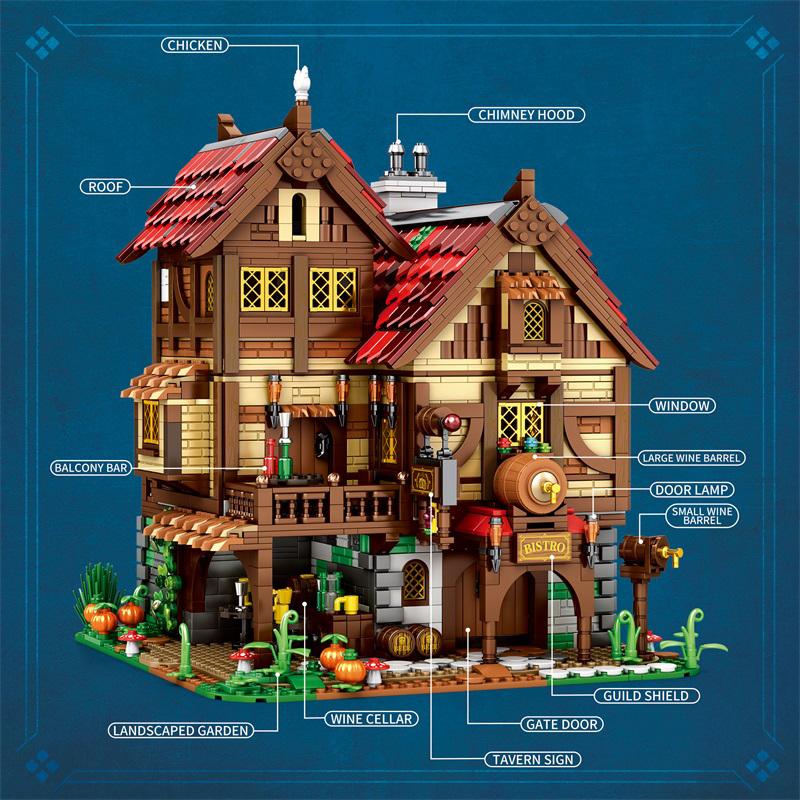 Medieval Tavern Building Blocks Set (NO.66018)