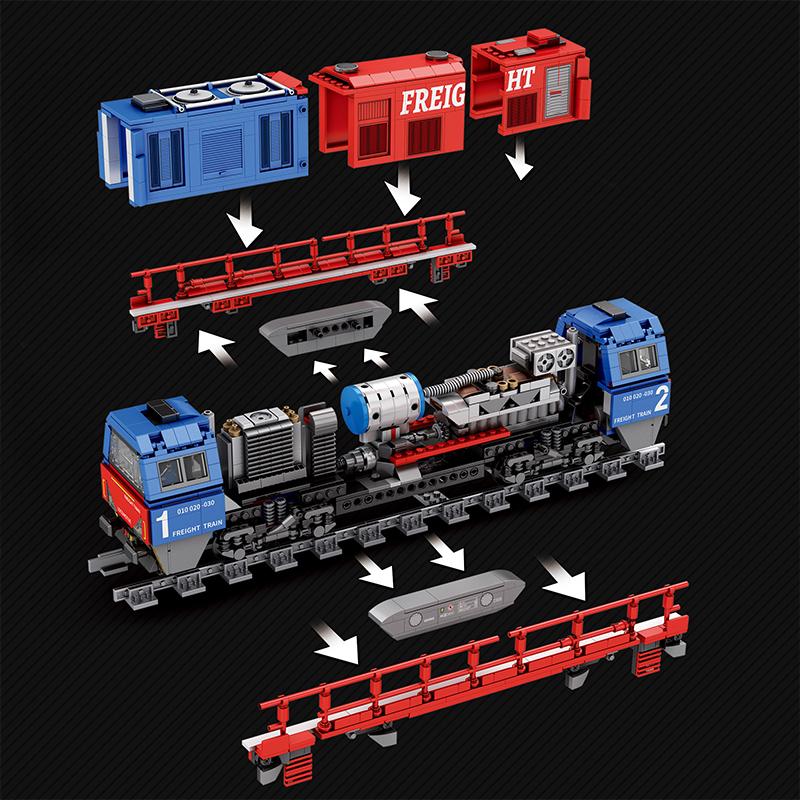 Freight Locomotive Building Blocks Set (NO.66021)