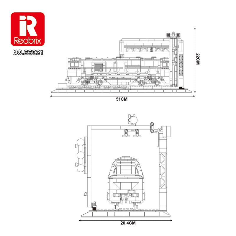 Freight Locomotive Building Blocks Set (NO.66021)