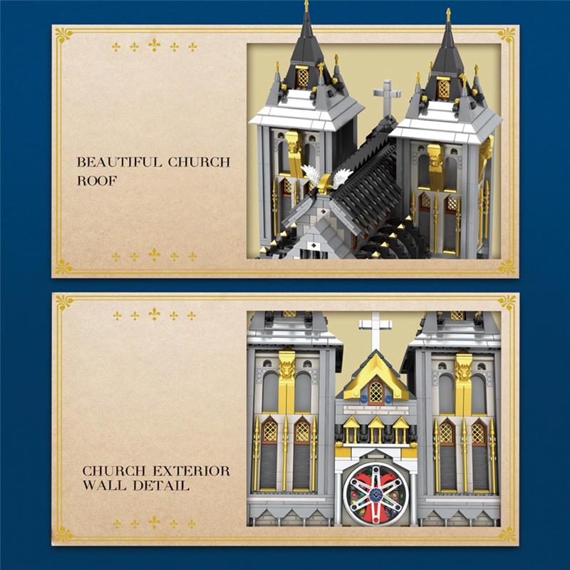 Medieval Church Building Blocks with LED Light (NO.66027)
