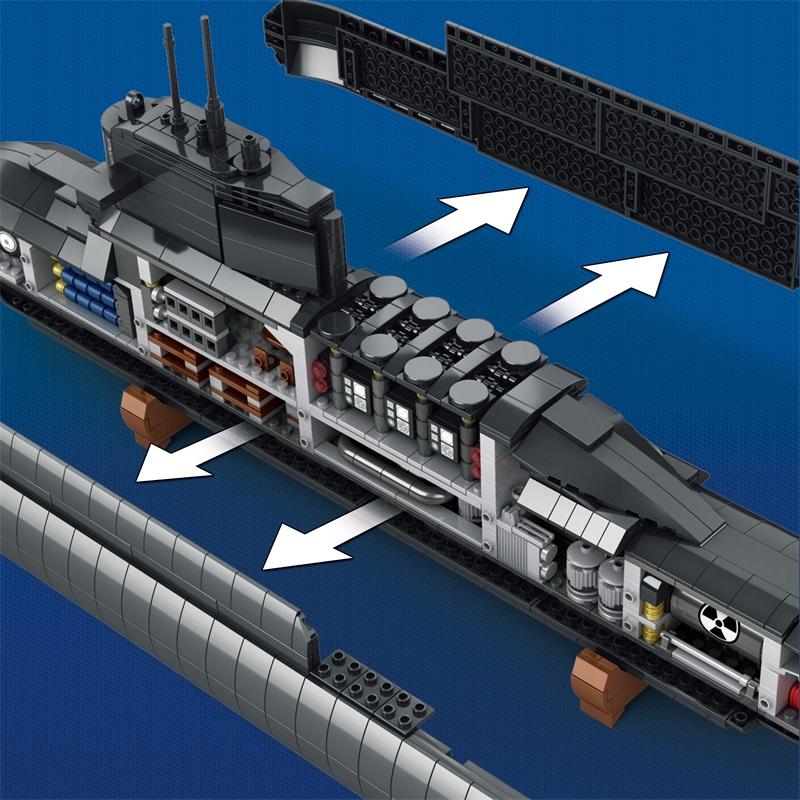 Nuclear Submarine Building Blocks Set (NO.800)