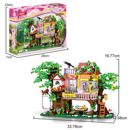 Tree House Building Set, Treehouse Fantasy Building Brick Kit Toys
