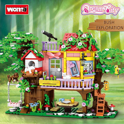 Tree House Building Set, Treehouse Fantasy Building Brick Kit Toys