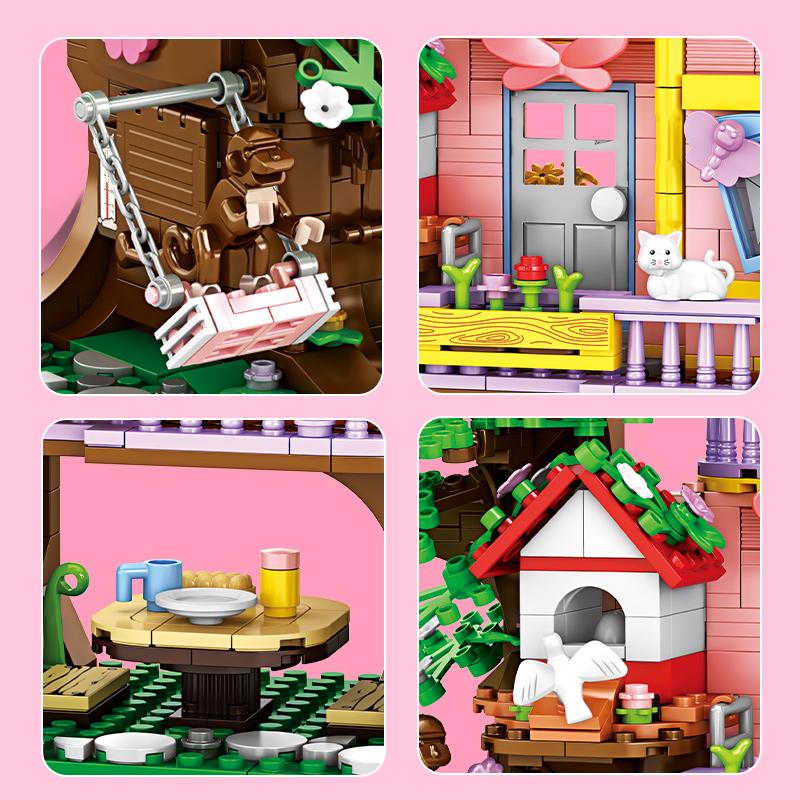 Tree House Building Set, Treehouse Fantasy Building Brick Kit Toys