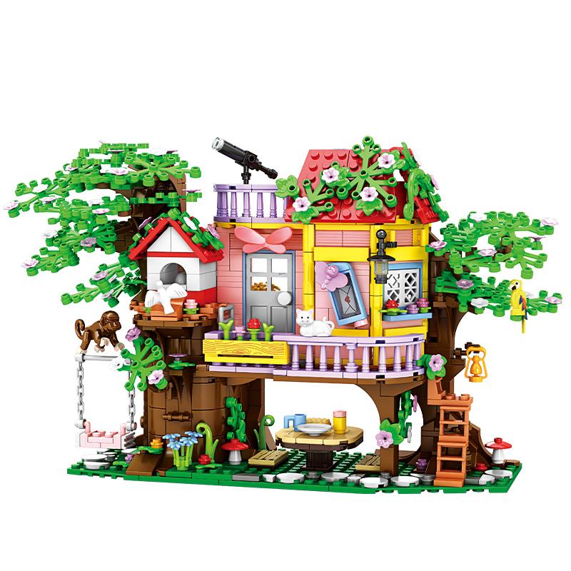 Tree House Building Set, Treehouse Fantasy Building Brick Kit Toys