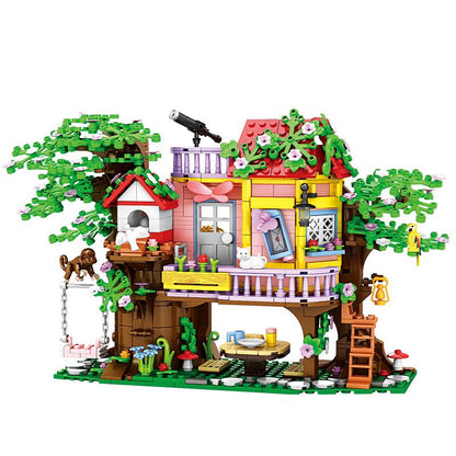 Tree House Building Set, Treehouse Fantasy Building Brick Kit Toys