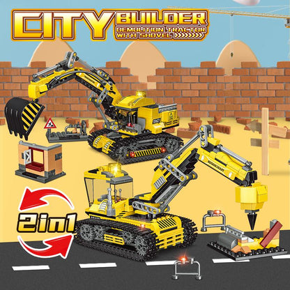 Technic Building Excavator Sets 2 in 1 - Construction Excavator Building Toys