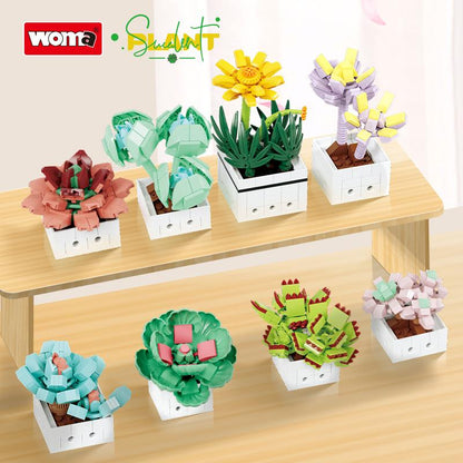 Succulent Flowers Set Building Block