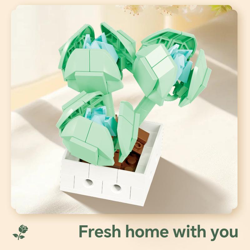 Succulent Flowers Set Building Block