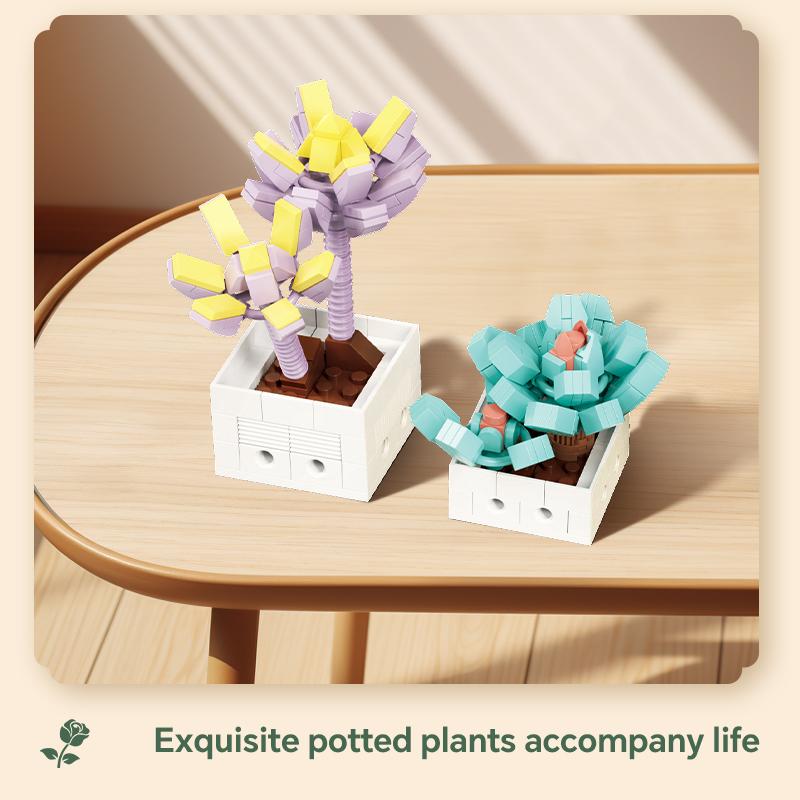Succulent Flowers Set Building Block