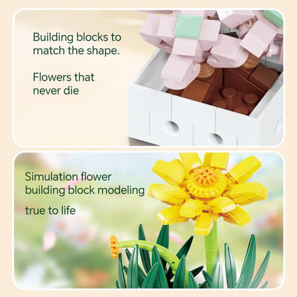 Succulent Flowers Set Building Block