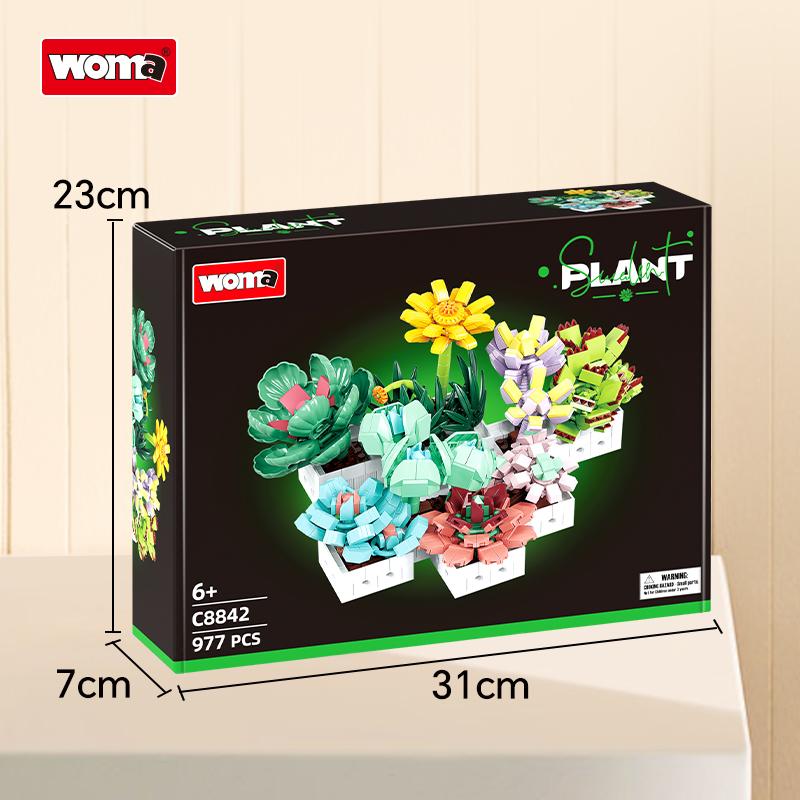 Succulent Flowers Set Building Block