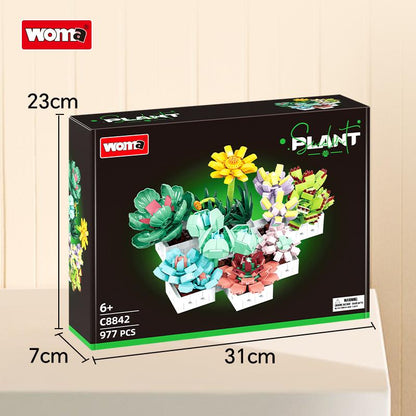 Succulent Flowers Set Building Block