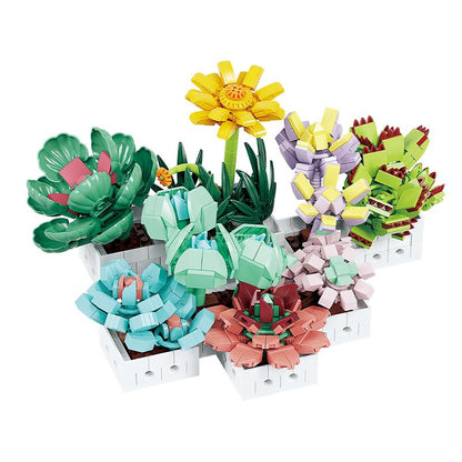 Succulent Flowers Set Building Block